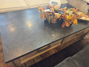 Pottery Barn Coffee Metal/Wood Brown/Gray Table