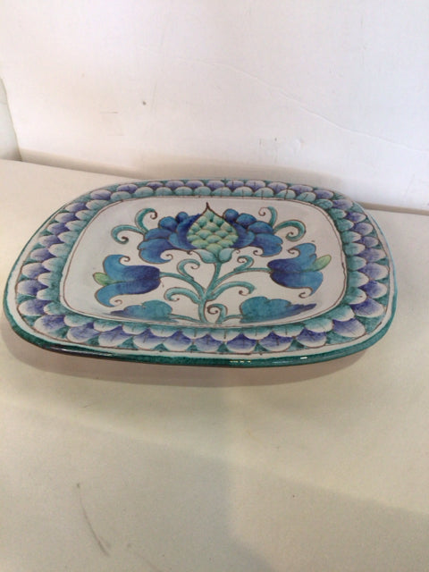 White/Blue Ceramic Floral Plate