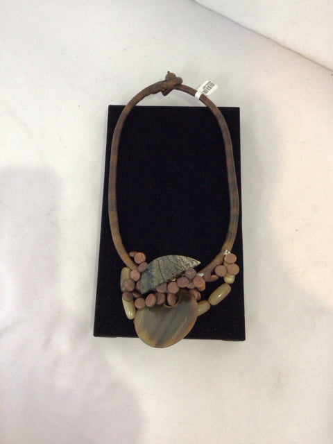 Leather Green/Brown Necklace
