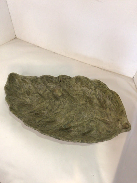 Green Papermache Leaf Plate