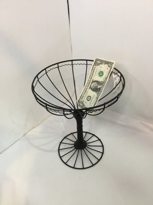 Black Wire Pedestal Basket