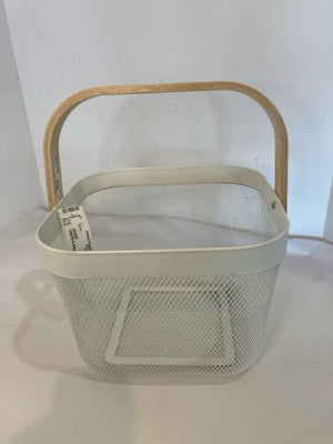 IKEA White Metal Handle Basket