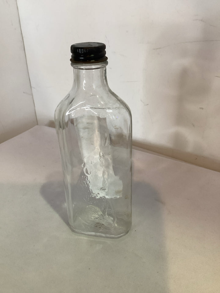 Vintage Clear Glass Rat Bottle