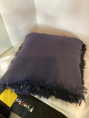 Navy Faux Fur Pillow