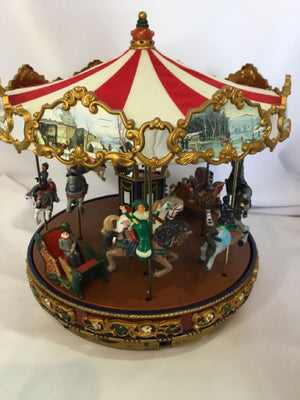 Electric Multi-Color Plastic Carousel Musical Holiday Item