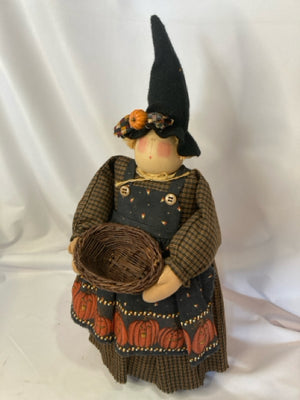 Primitive Black/Orange Cloth Pilgrim Holiday Item