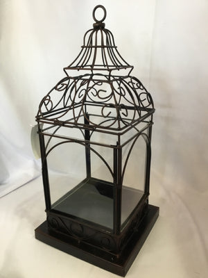 Candle Brown Metal Lantern