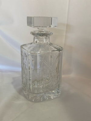 Godinger Whiskey Clear Cut Crystal Cross Hatch Decanter