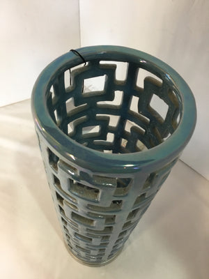 Cut out Blue Ceramic Lamp