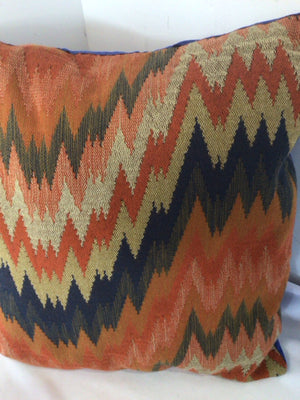 Orange/Blue Zig Zag Pillow