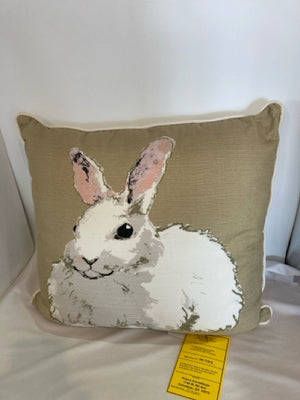 Easter White/Pink Cotton Bunny Pillow