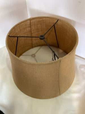Tan Burlap Barrel Lamp Shade