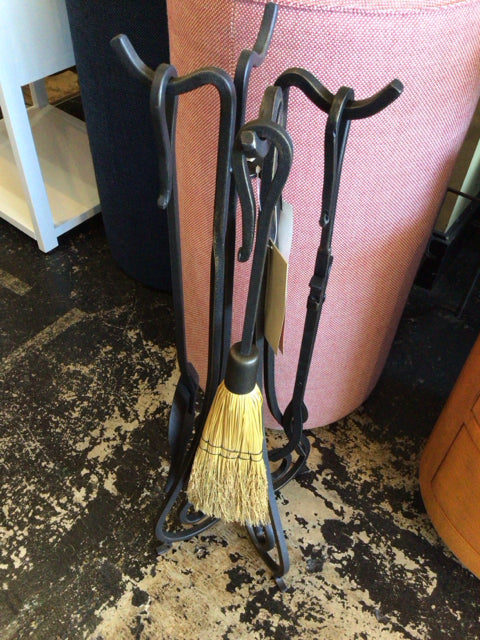 Tool Set Wrought Iron 4 Pieces Fireplace Set