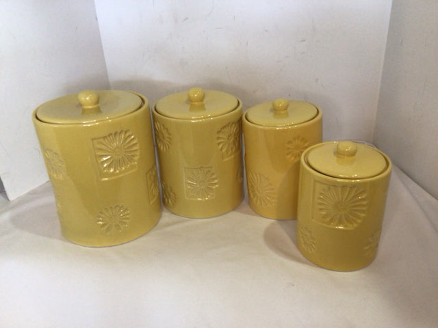 Sonoma Set of 4 Yellow Ceramic Canister Set