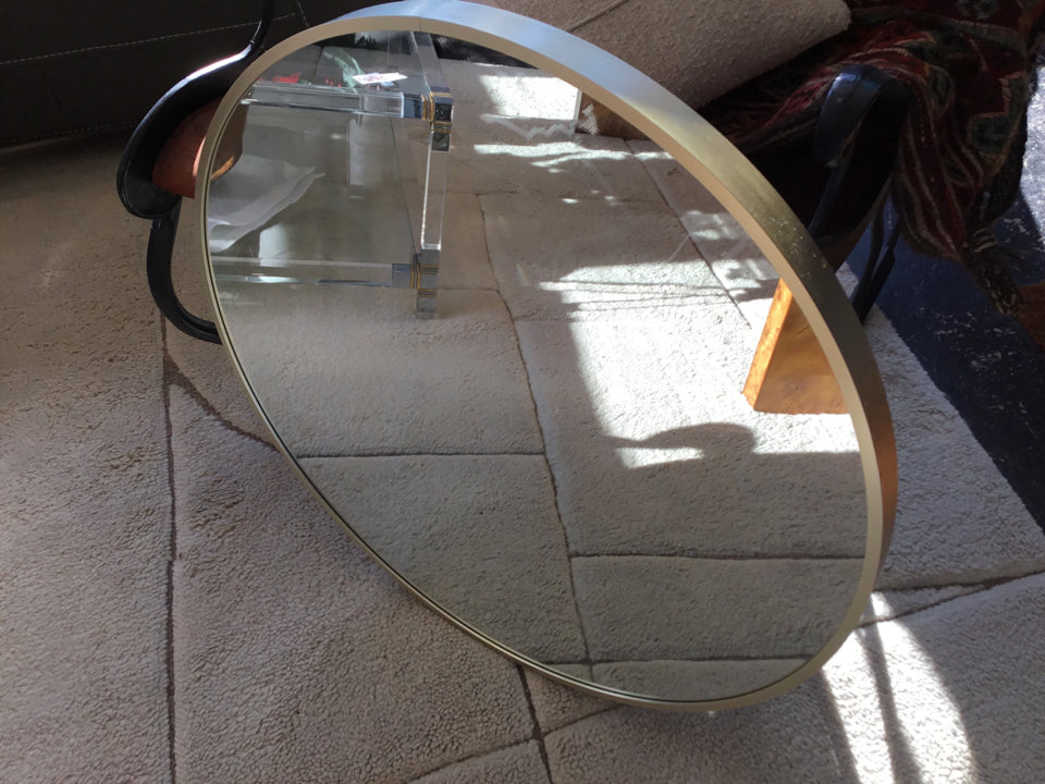 Silver Metal Round Mirror
