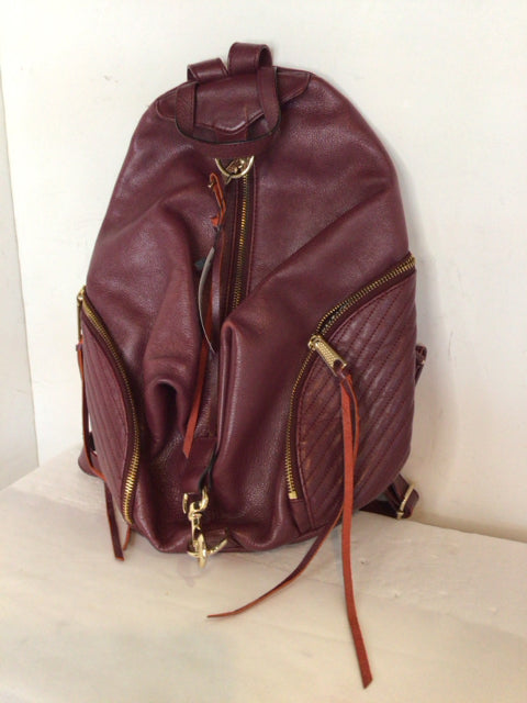 Rebecca Minkoff Leather Burgundy Backpack Purse