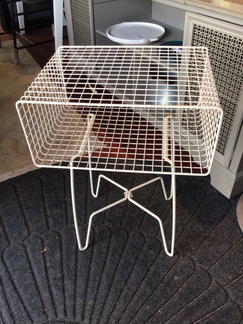 Mid-Century Wire Shelf White Table