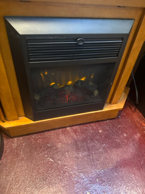 Electric Brown Wood Fireplace