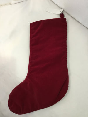 Christmas Red/Multi Velvet Embroidered Stocking Angel Holiday Item