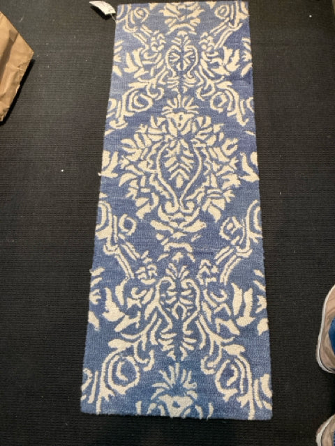 Runner Wool Blue/White Rug