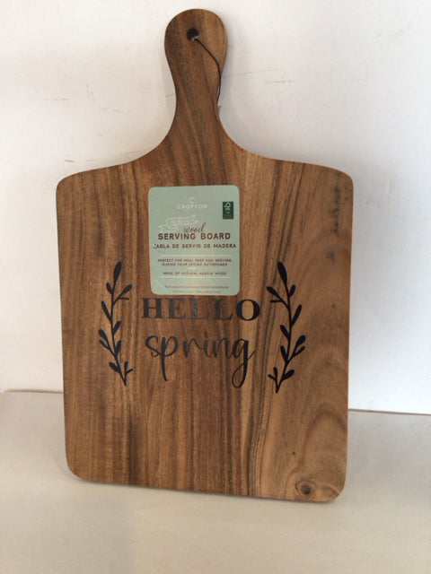 Crofton Brown/black Wood Hello Cutting Board