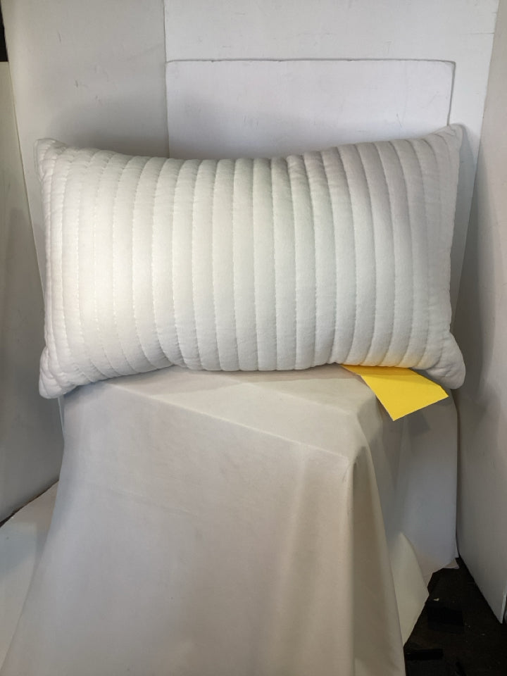 White Velvet Channel Pillow