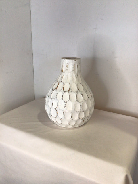 Threshold Rustic White Wood Vase