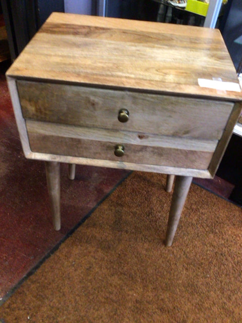 Electric Wood Night Stand Side/End Brown Table