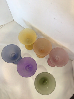 Set of 6 Multi Glass Zig Zag Glasses