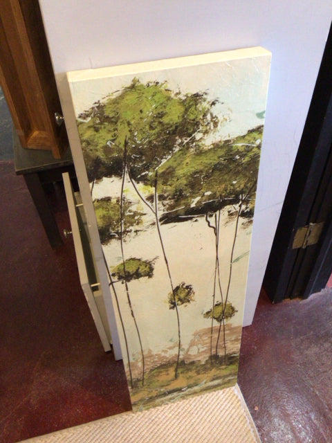 Green/Gray Canvas Trees Stretch Canvas Art