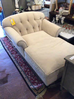 Arhaus Tufted Velvet As Is- Spot Cream Chaise