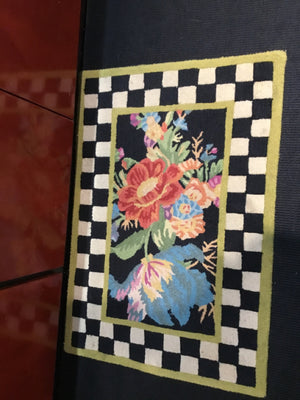 MacKenzie Childs Wool Floral Multi-Color Rug