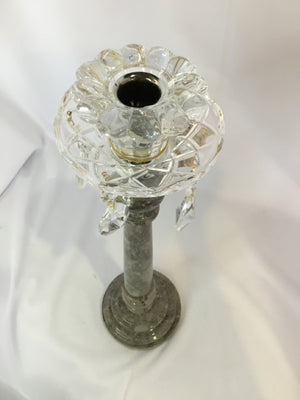 Gray Resin Crystal Candle Holder