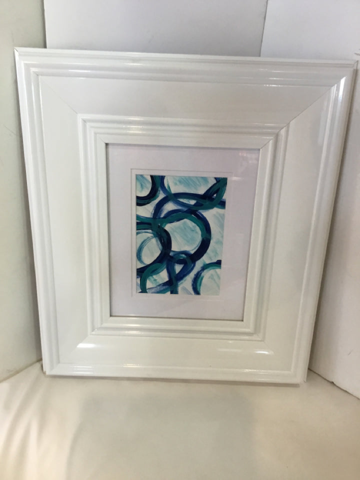 Blue/White Abstract Framed Art