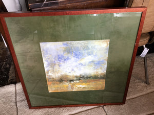 Green/multi Abstract Framed Art