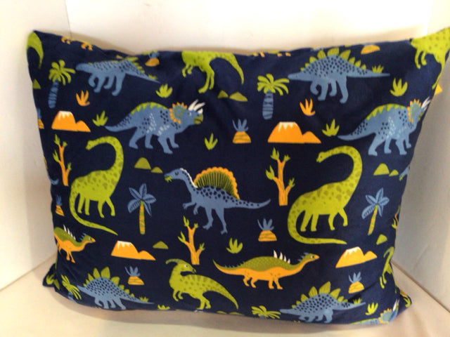 Blue/Multi Polyester Dinosaur Pillow