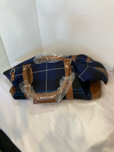 Blue Plaid Luggage