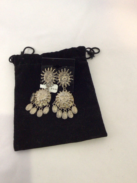 Silver Sun Earrings