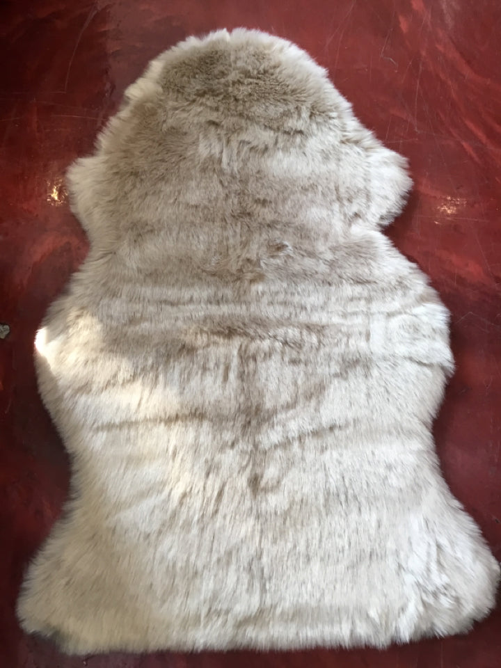 World Market Faux Fur Taupe Rug