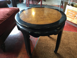 Oriental Wood AS IS Round Black/Brown Table