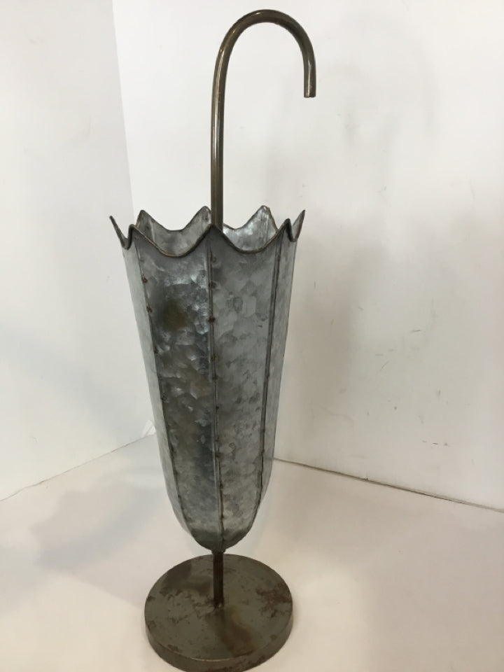 Gray Galvanized Umbrella Umbrella Stand