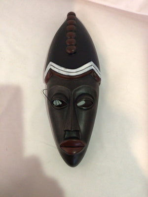 Hand Crafted Wood Mask Tribal Black/Brown Wall Decoration Art