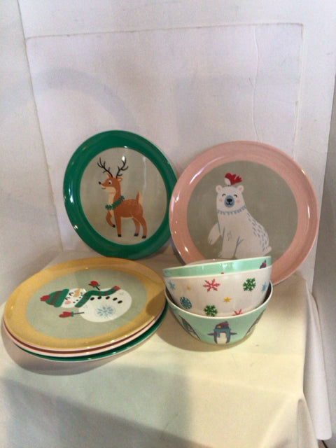 Dish Set Pastel Melamine Animal Holiday Item