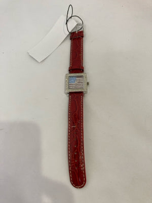 Red/Black Rhinestone Flag Watch
