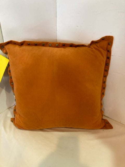 Orange Velvet Down Filled Pillow