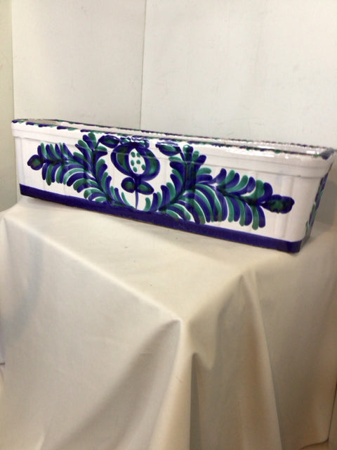 Rectangle Blue/White Terracotta Planter