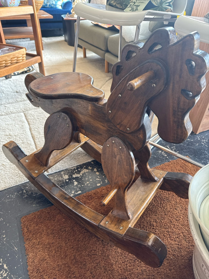 Wood Brown Rocking Horse