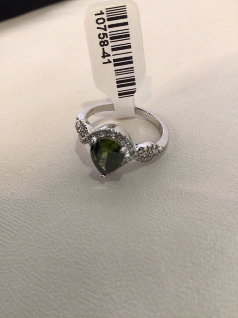 Silver Round Opal Ring