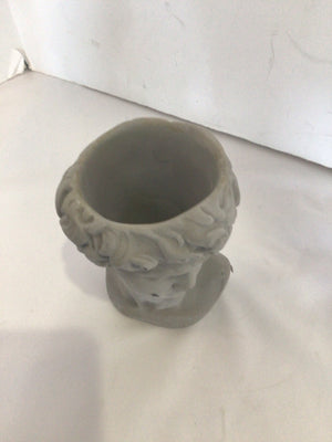 Gray Cement Bust Planter