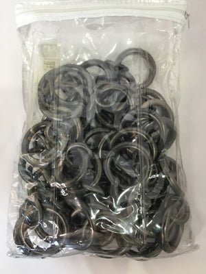 Gunmetal Metal Round Drapery Hooks